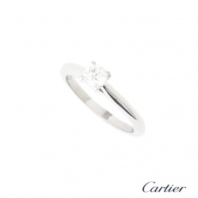Cartier Round Brilliant Cut Diamond Ring in Platinum 0.30 G/VS1